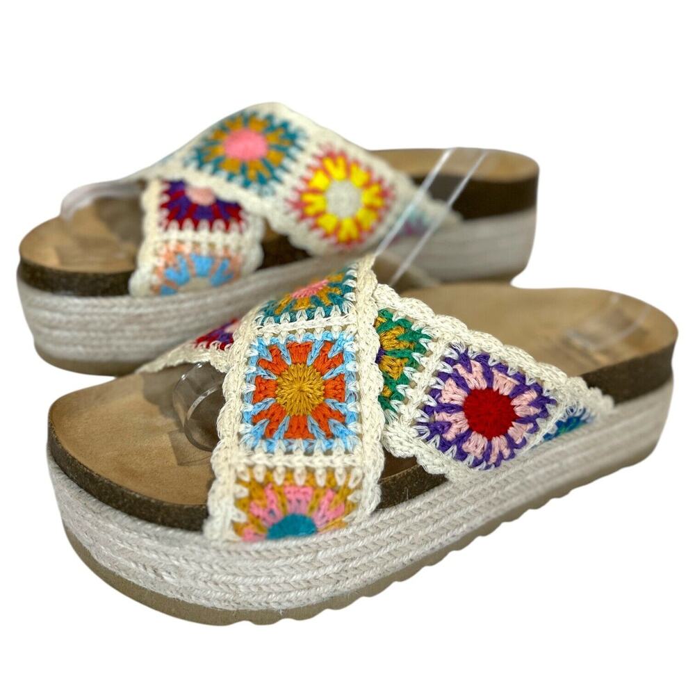 Dirty Laundry Multicolor Crochet Sandals